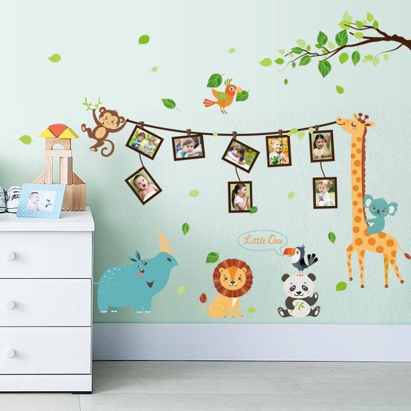 ChandeliersDecor.com-Home Decor Decals-Jungle Animals Wall Stickers - DIY Vinyl Decals for Kids Room
