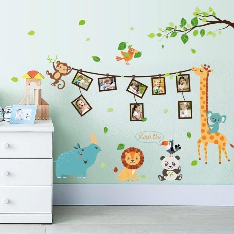 ChandeliersDecor.com-Home Decor Decals-Jungle Animals Wall Stickers - DIY Vinyl Decals for Kids Room