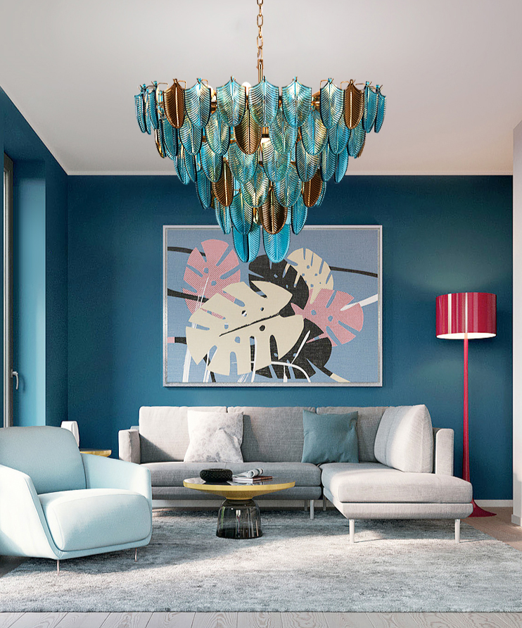 ChandeliersDecor.com-Chandeliers-K9 Crystal Leaf Chandelier: Exquisite Lighting Fixture