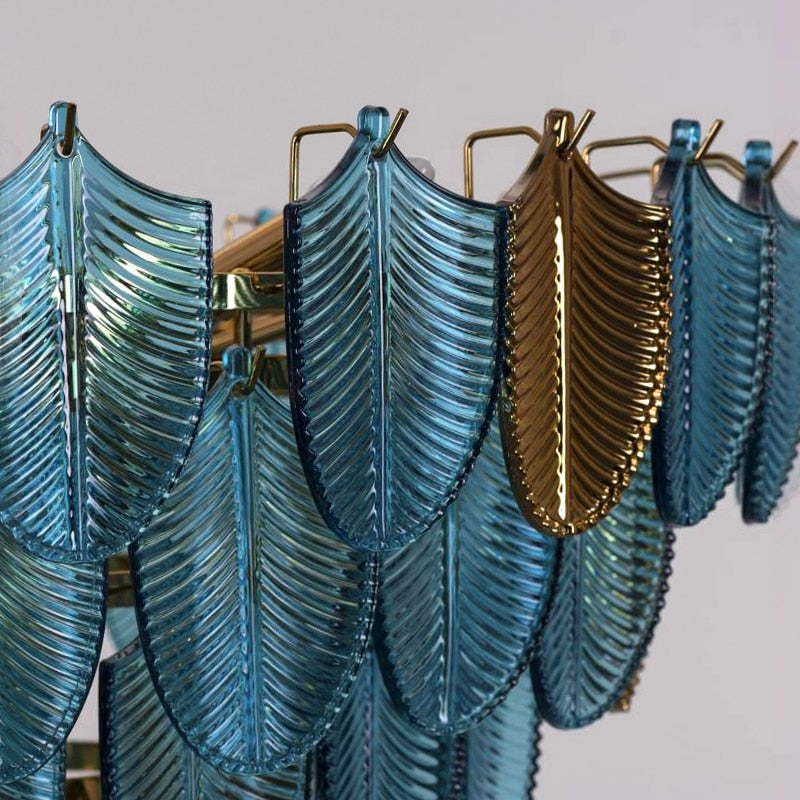 ChandeliersDecor.com-Chandeliers-K9 Crystal Leaf Chandelier: Exquisite Lighting Fixture