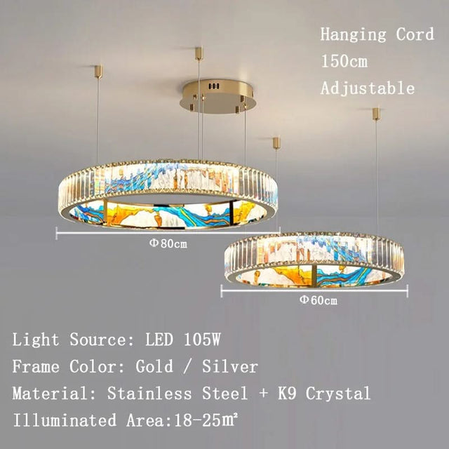 K9 Crystal Luxury LED Chandelier - Multi-Color Crystal Elegance-ChandeliersDecor.com