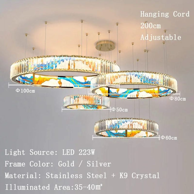 K9 Crystal Luxury LED Chandelier - Multi-Color Crystal Elegance-ChandeliersDecor.com