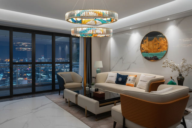 K9 Crystal Luxury LED Chandelier - Multi-Color Crystal Elegance-ChandeliersDecor.com