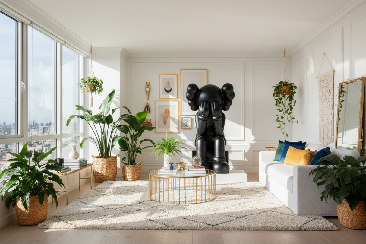 KAWS Bronze Passing Through Statue-ChandeliersDecor.com