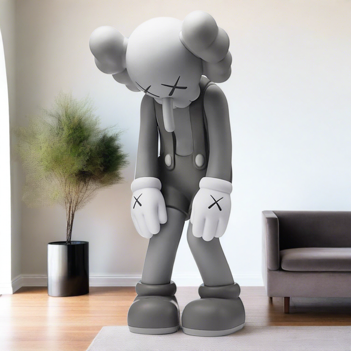 KAWS Small Lie Grey Statue-ChandeliersDecor.com