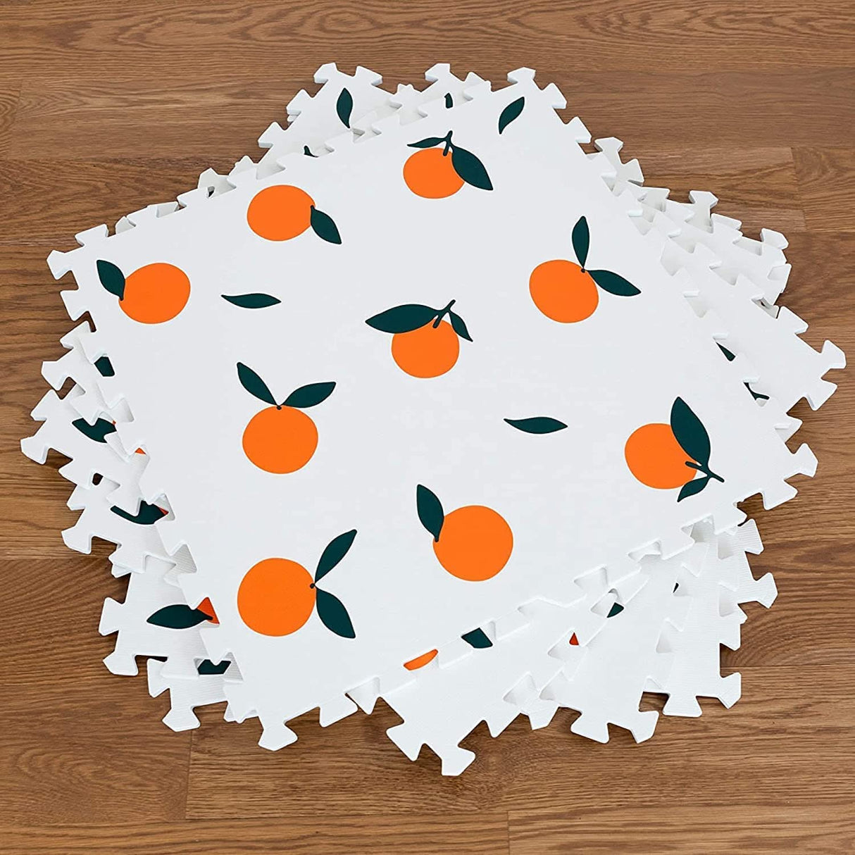 ChandeliersDecor.com-Play Mats-Kids Babies Oranges Play Mat Puzzle Tiles | Pack of 6 Tiles - 60x60cm per tile size