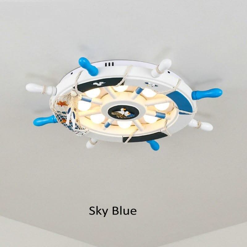 ChandeliersDecor.com-Kids Room Nursery Lighting-Kids Boat Wheel Light: Fun and Safe Accessories for Boating