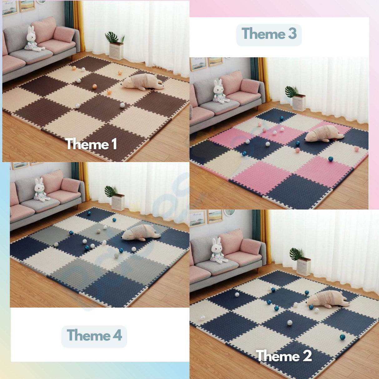 ChandeliersDecor.com-Play Mats-Kids Foam Play Mat | Tummy Time Mat for kids Play time