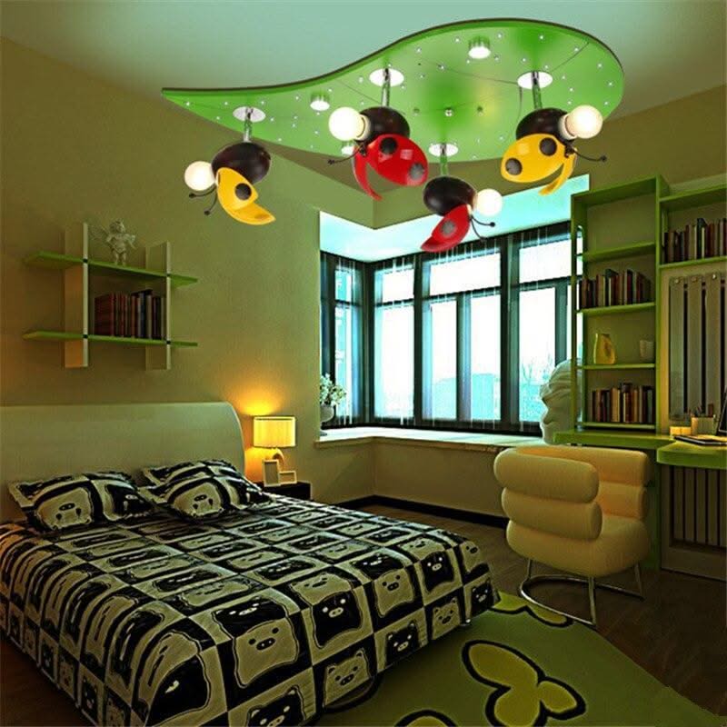 ChandeliersDecor.com-Kids Room Nursery Lighting-Kids Ladybug LadyBird Ceiling Light | Kids Room Decor Lights