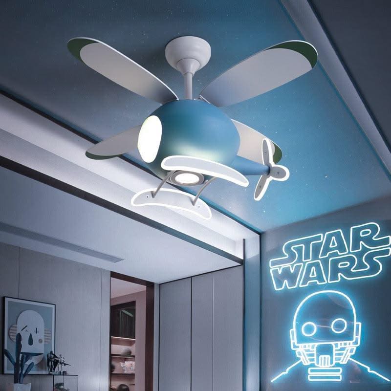 ChandeliersDecor.com-Kids Room Nursery Lighting-Kids' Nursery Helicopter Ceiling Light with Fan