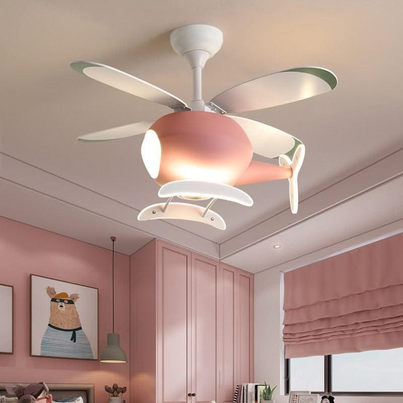 ChandeliersDecor.com-Kids Room Nursery Lighting-Kids' Nursery Helicopter Ceiling Light with Fan