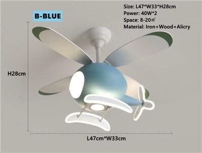 ChandeliersDecor.com-Kids Room Nursery Lighting-Kids' Nursery Helicopter Ceiling Light with Fan