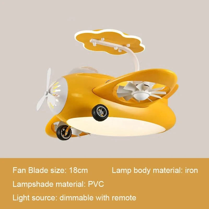 Kids Room Aeroplane Aircraft Ceiling Light with Fan-ChandeliersDecor.com