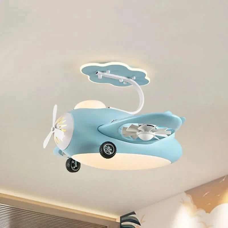 Kids Room Aeroplane Aircraft Ceiling Light with Fan-ChandeliersDecor.com