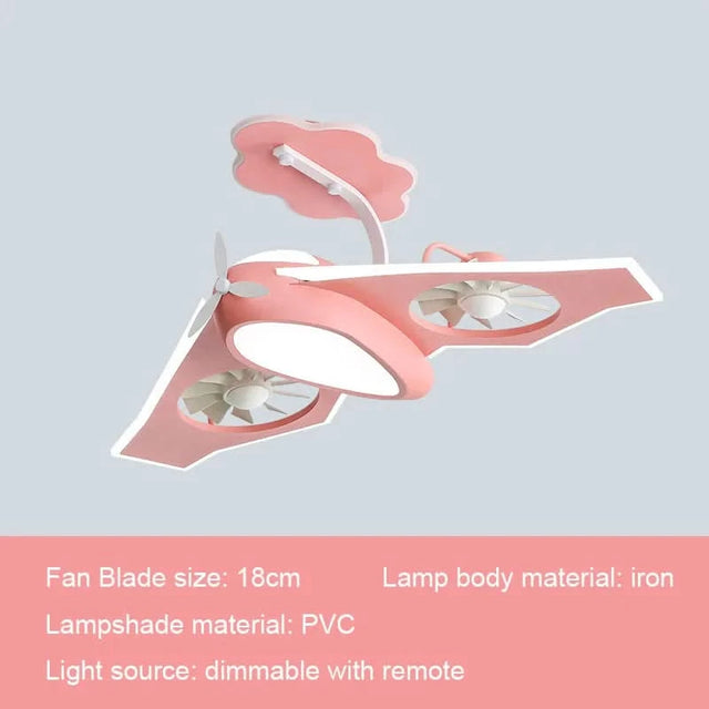 Kids Room Aeroplane Aircraft Ceiling Light with Fan-ChandeliersDecor.com