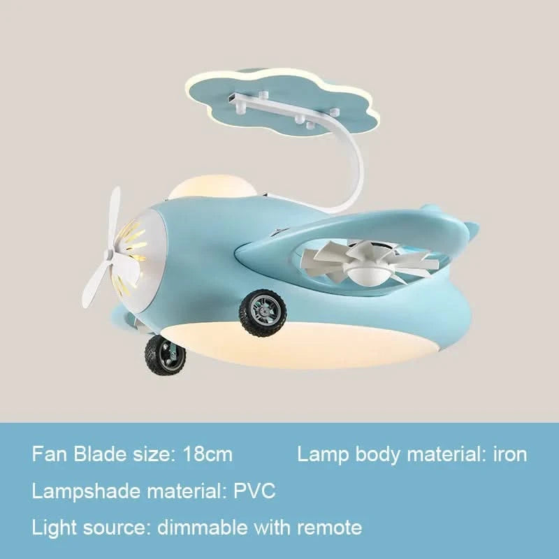 Kids Room Aeroplane Aircraft Ceiling Light with Fan-ChandeliersDecor.com