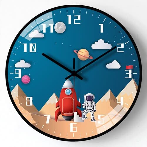 ChandeliersDecor.com-Wall Clocks-Kids Room Astronaut Space Wall Clock