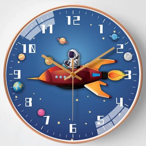 ChandeliersDecor.com-Wall Clocks-Kids Room Astronaut Space Wall Clock