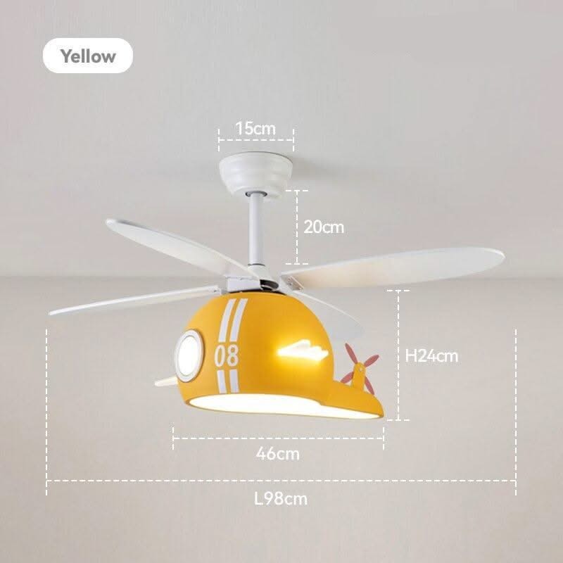 ChandeliersDecor.com-Kids Room Nursery Lighting-Kids Room Helicopter Ceiling Fan with Light - Art Deco Style