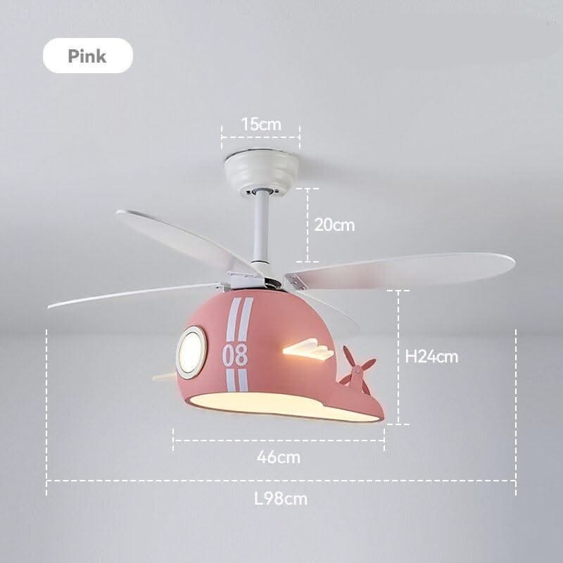ChandeliersDecor.com-Kids Room Nursery Lighting-Kids Room Helicopter Ceiling Fan with Light - Art Deco Style