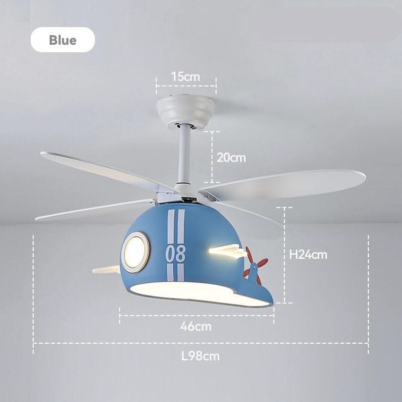 ChandeliersDecor.com-Kids Room Nursery Lighting-Kids Room Helicopter Ceiling Fan with Light - Art Deco Style