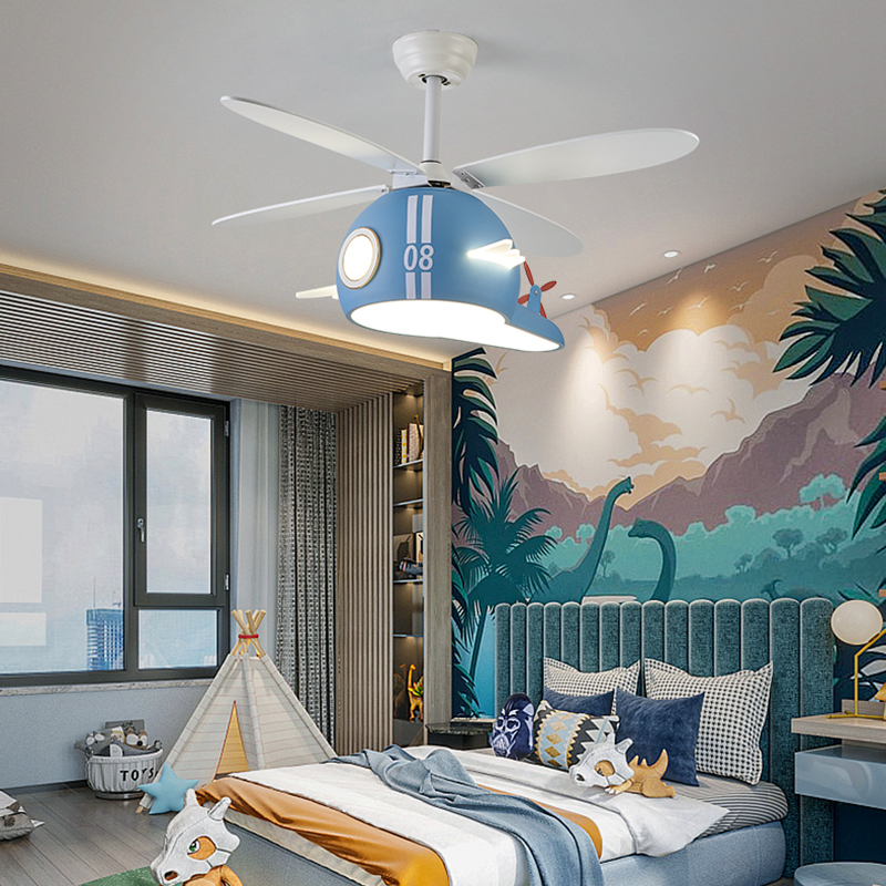 ChandeliersDecor.com-Kids Room Nursery Lighting-Kids Room Helicopter Ceiling Fan with Light - Art Deco Style