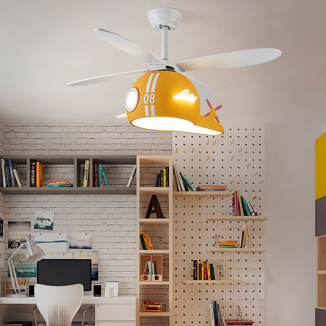 ChandeliersDecor.com-Kids Room Nursery Lighting-Kids Room Helicopter Ceiling Fan with Light - Art Deco Style