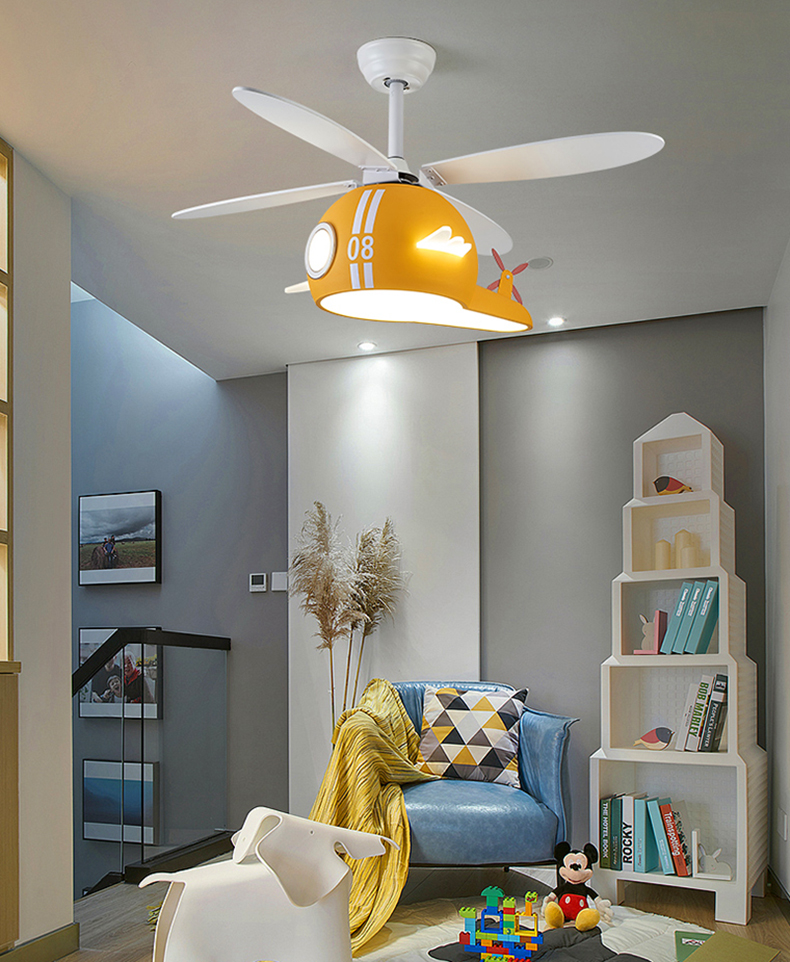 ChandeliersDecor.com-Kids Room Nursery Lighting-Kids Room Helicopter Ceiling Fan with Light - Art Deco Style