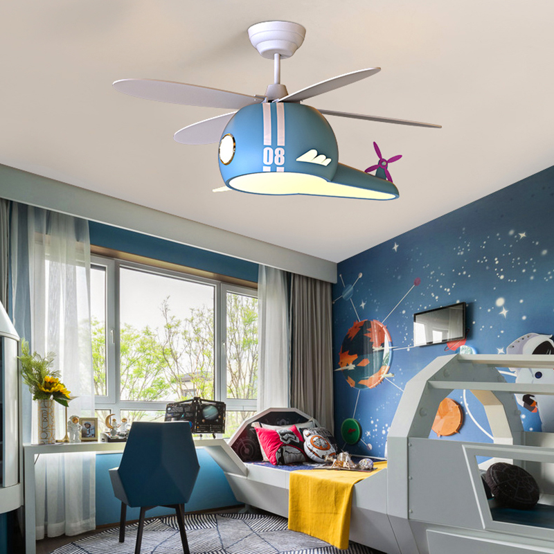 ChandeliersDecor.com-Kids Room Nursery Lighting-Kids Room Helicopter Ceiling Fan with Light - Art Deco Style