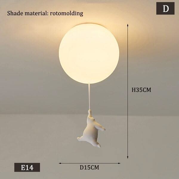 ChandeliersDecor.com-Kids Room Nursery Lighting-Kids Teddy Bears Holding Balloons Ceiling Light | Kids Room Decor Lights