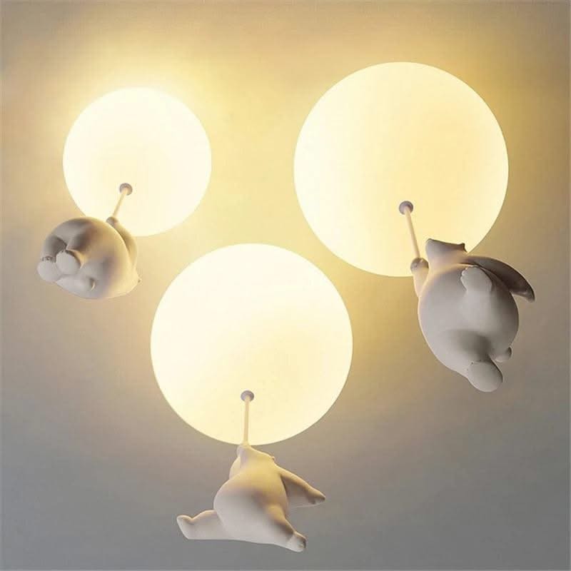 ChandeliersDecor.com-Kids Room Nursery Lighting-Kids Teddy Bears Holding Balloons Ceiling Light | Kids Room Decor Lights
