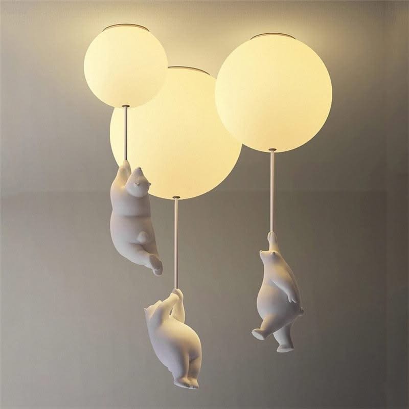ChandeliersDecor.com-Kids Room Nursery Lighting-Kids Teddy Bears Holding Balloons Ceiling Light | Kids Room Decor Lights