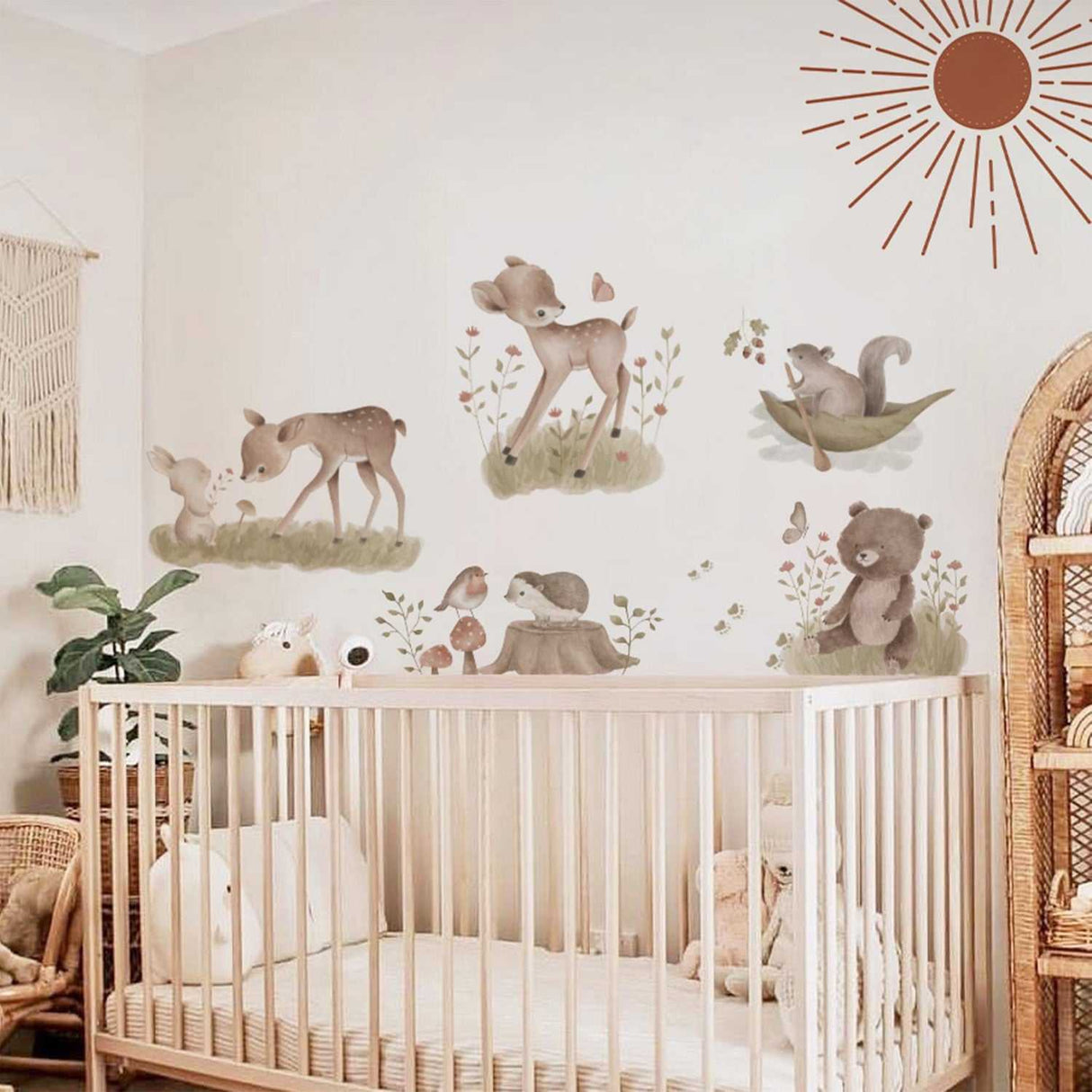 ChandeliersDecor.com-Kids Woodland Wall Decal - Adorable Animals Decal