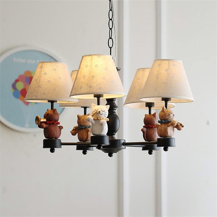 ChandeliersDecor.com-Kids Room Nursery Lighting-Kitty Chandelier: Exquisite Lighting for a Playful Touch