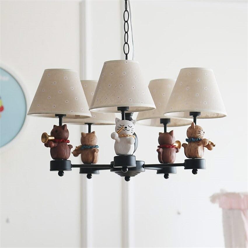 ChandeliersDecor.com-Kids Room Nursery Lighting-Kitty Chandelier: Exquisite Lighting for a Playful Touch