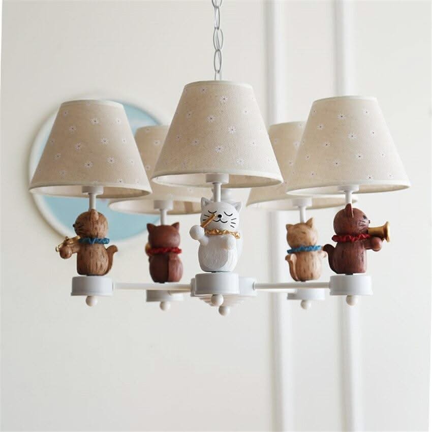 ChandeliersDecor.com-Kids Room Nursery Lighting-Kitty Chandelier: Exquisite Lighting for a Playful Touch