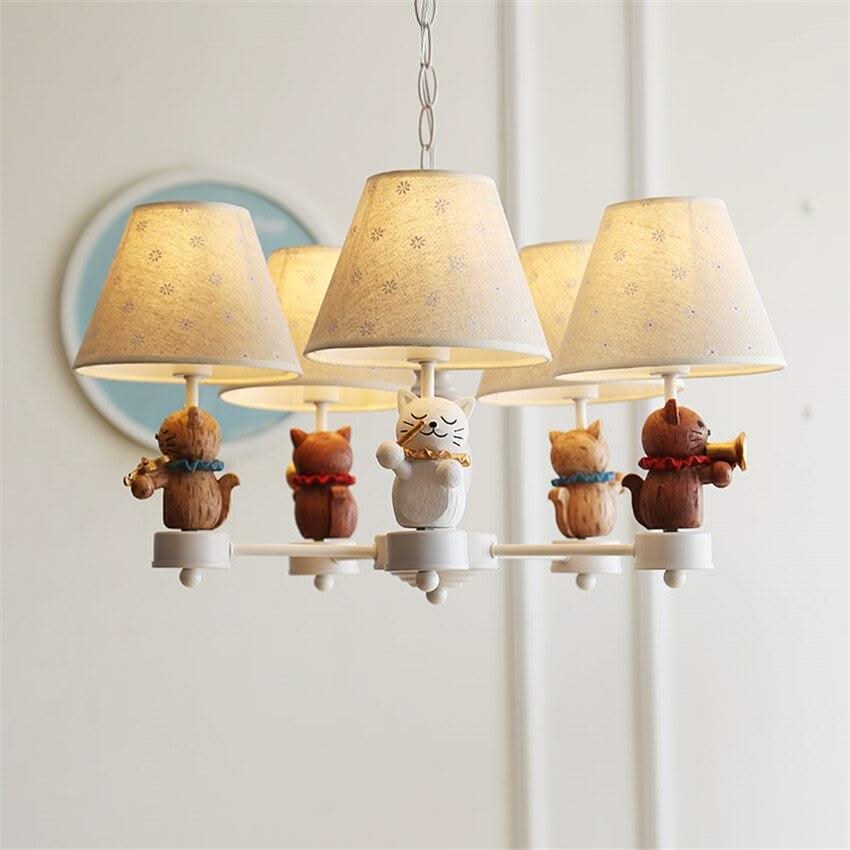 ChandeliersDecor.com-Kids Room Nursery Lighting-Kitty Chandelier: Exquisite Lighting for a Playful Touch