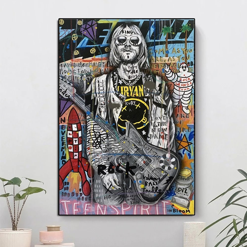 ChandeliersDecor.com-Wall Posters-Kurt Cobain Singer Canvas Wall Art