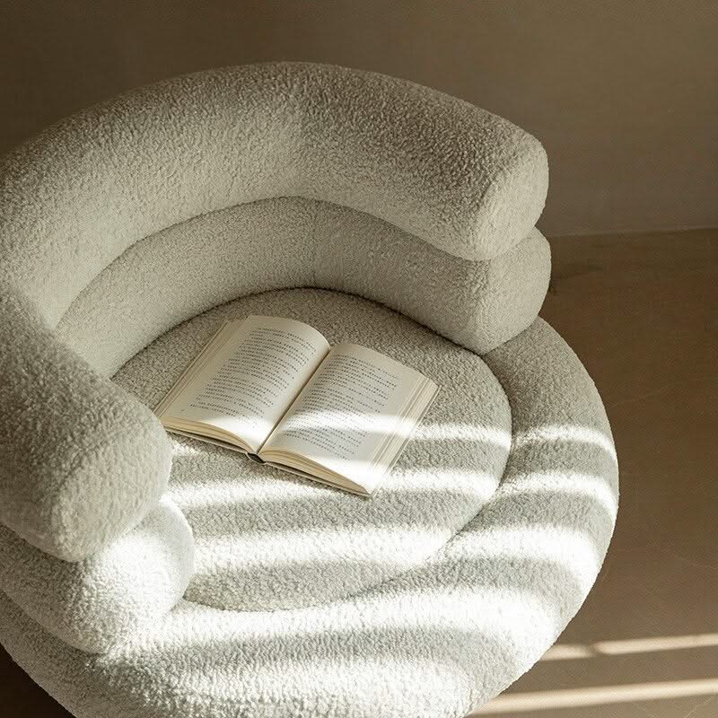 ChandeliersDecor.com-Sofa Chairs and Stools-Lamb Velvet Fabric Sofa Chair