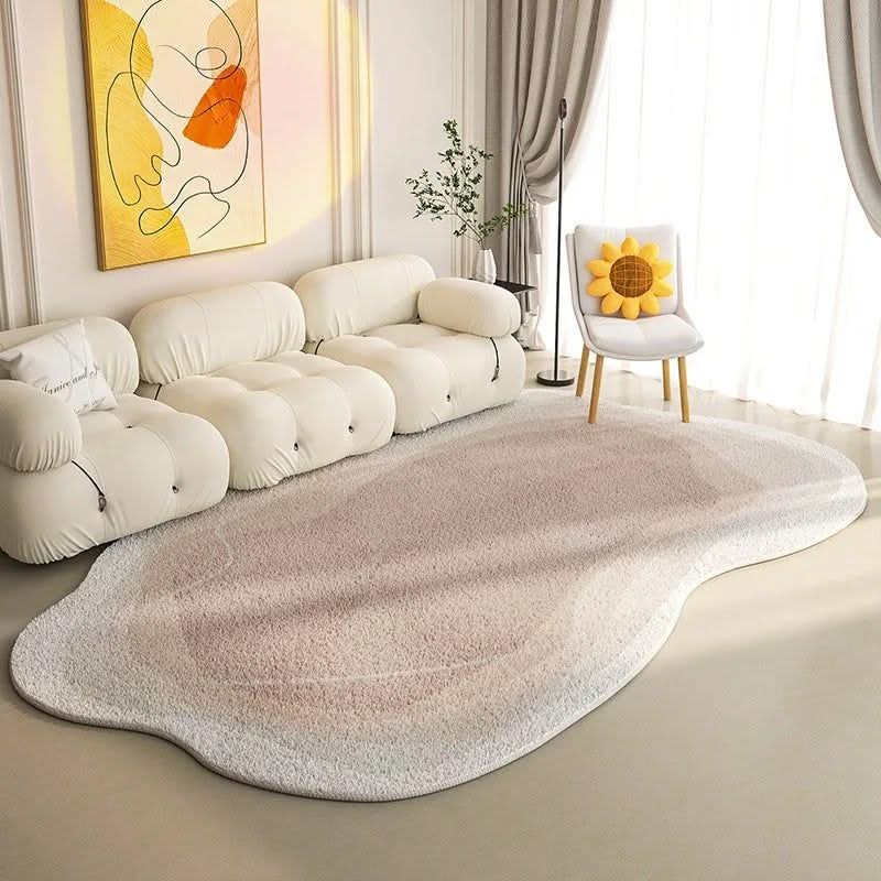 Lamb Wool Oval Kitten Touch Carpet: Cozy Elegance-ChandeliersDecor.com