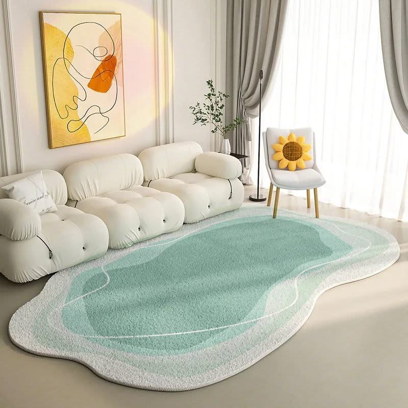 Lamb Wool Oval Kitten Touch Carpet: Cozy Elegance-ChandeliersDecor.com