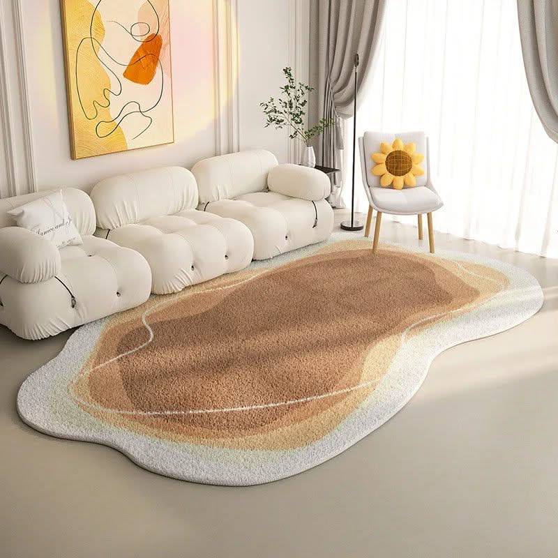 Lamb Wool Oval Kitten Touch Carpet: Cozy Elegance-ChandeliersDecor.com