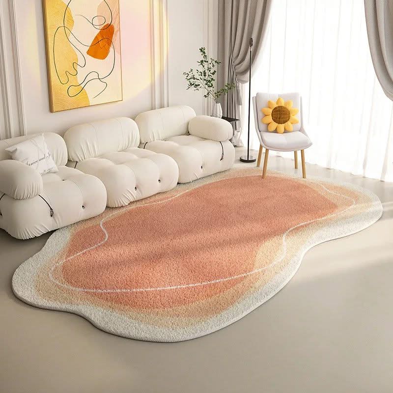 Lamb Wool Oval Kitten Touch Carpet: Cozy Elegance-ChandeliersDecor.com