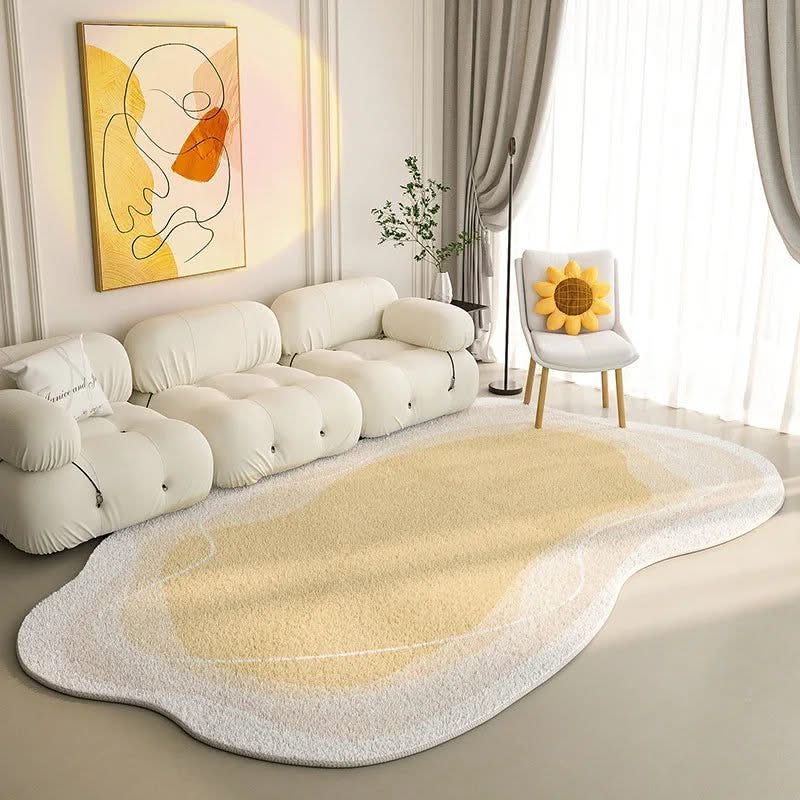 Lamb Wool Oval Kitten Touch Carpet: Cozy Elegance-ChandeliersDecor.com
