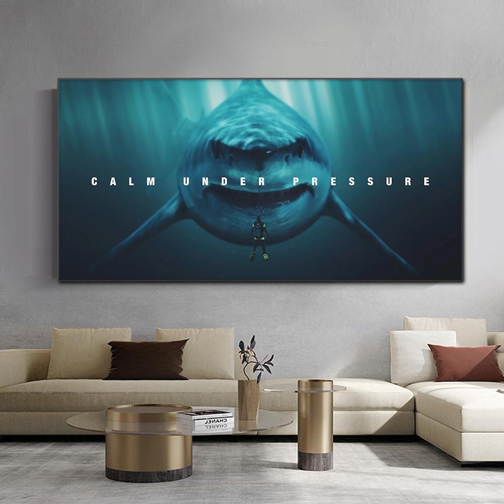 ChandeliersDecor.com-Wall Posters-Large Size Animal Shark Canvas Wall Art