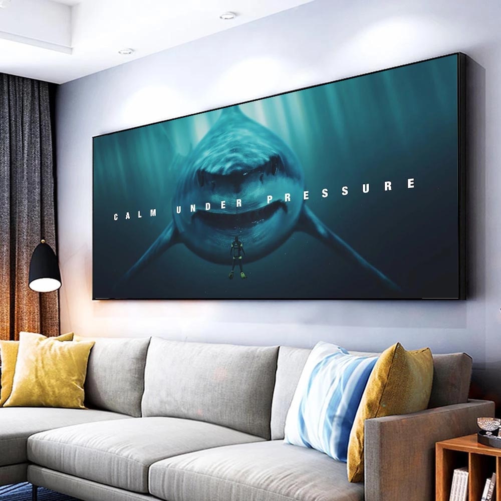 ChandeliersDecor.com-Wall Posters-Large Size Animal Shark Canvas Wall Art