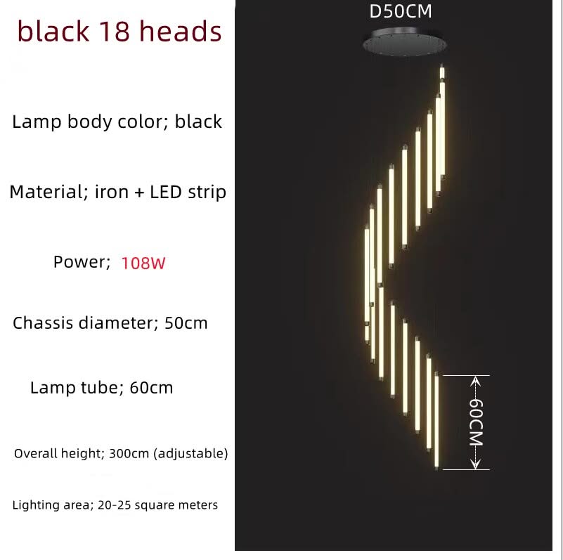 LED Bars Staircase Chandelier: Illuminate Your Space-ChandeliersDecor.com