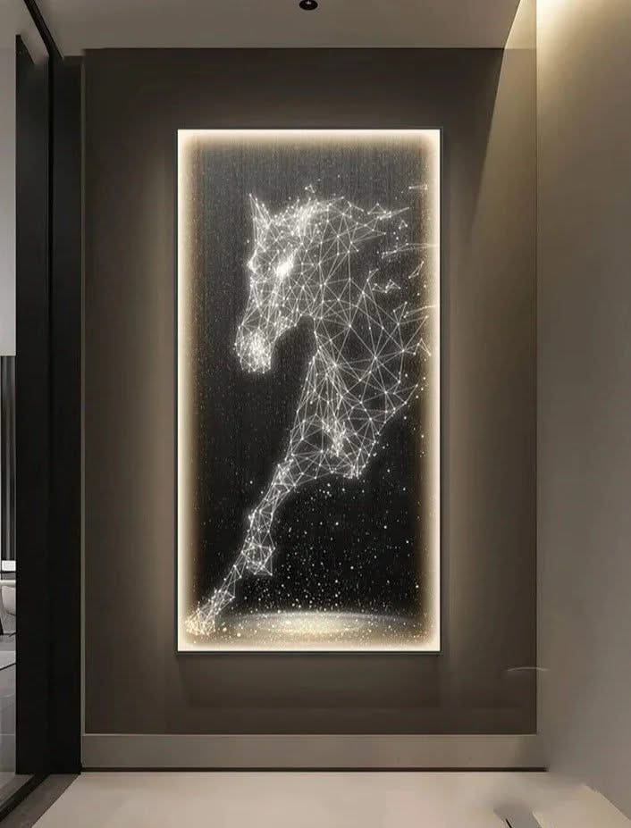 LED Horse Painting - Italian Abstract Decoration-ChandeliersDecor.com
