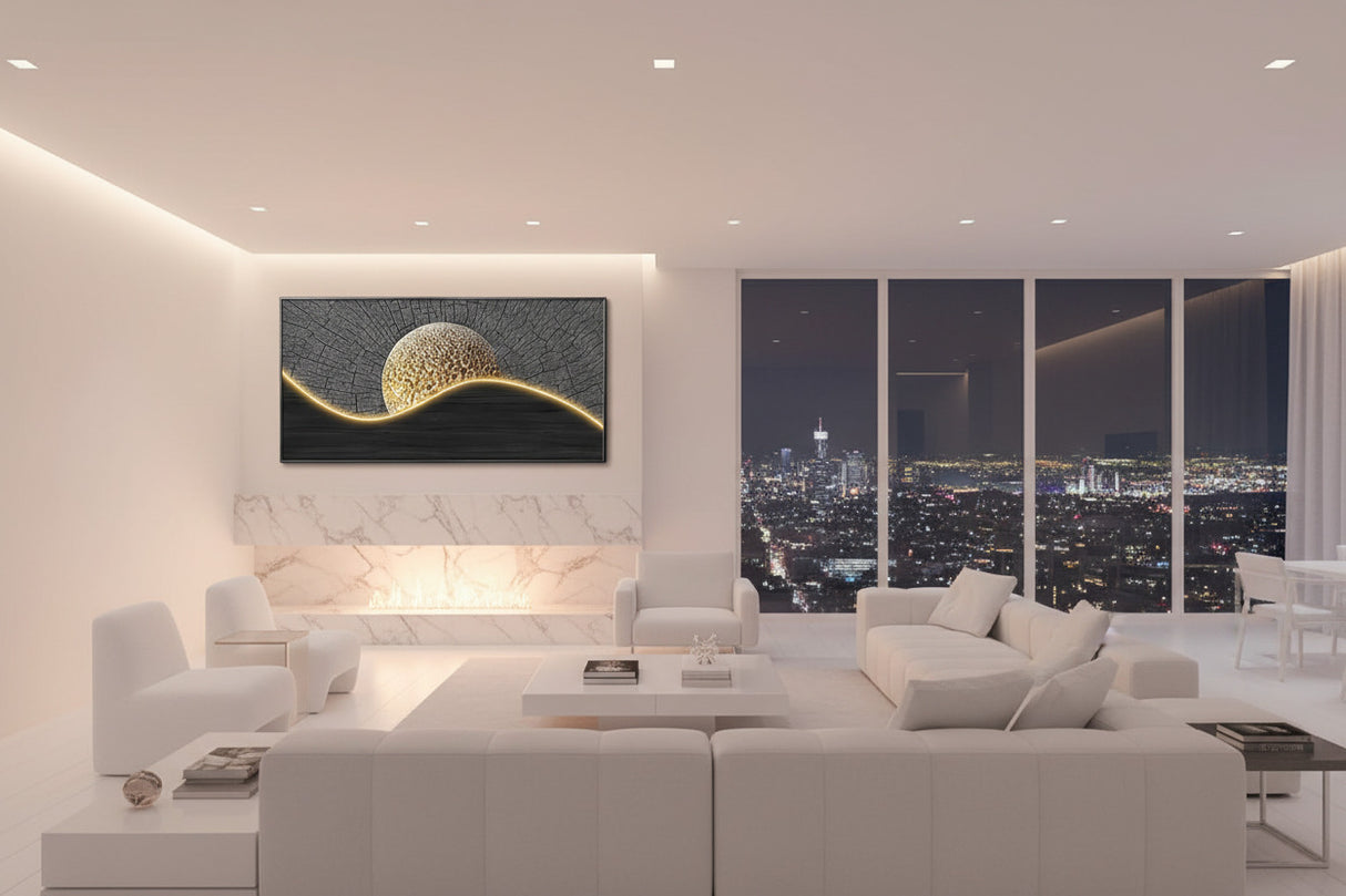ChandeliersDecor.com-LED Wall Art-LED Moon Wall Hanging Lamp - Creative and Modern Design