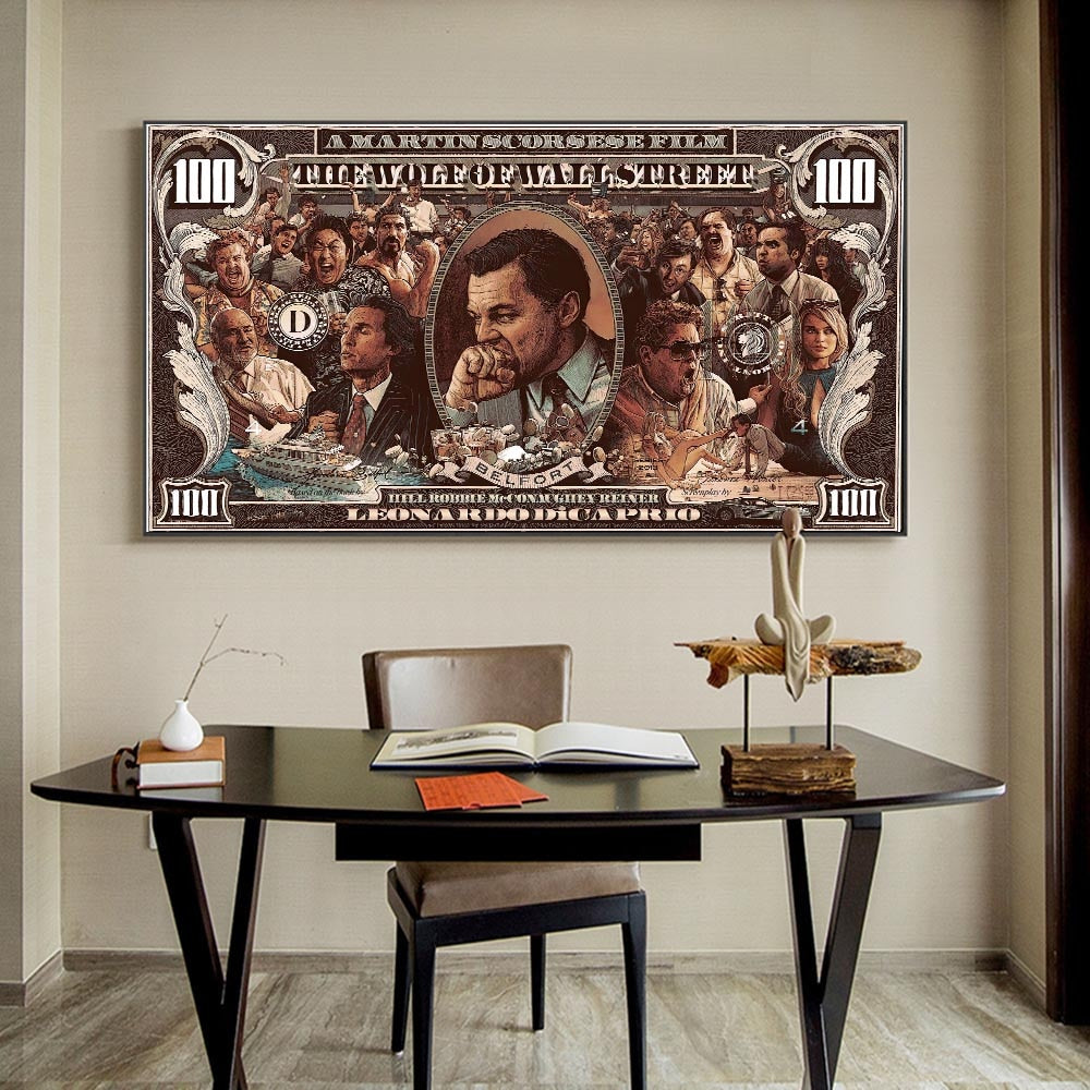 ChandeliersDecor.com-Wall Posters-Leonardo Canvas Wall Art - Wolf of Wall Street Poster